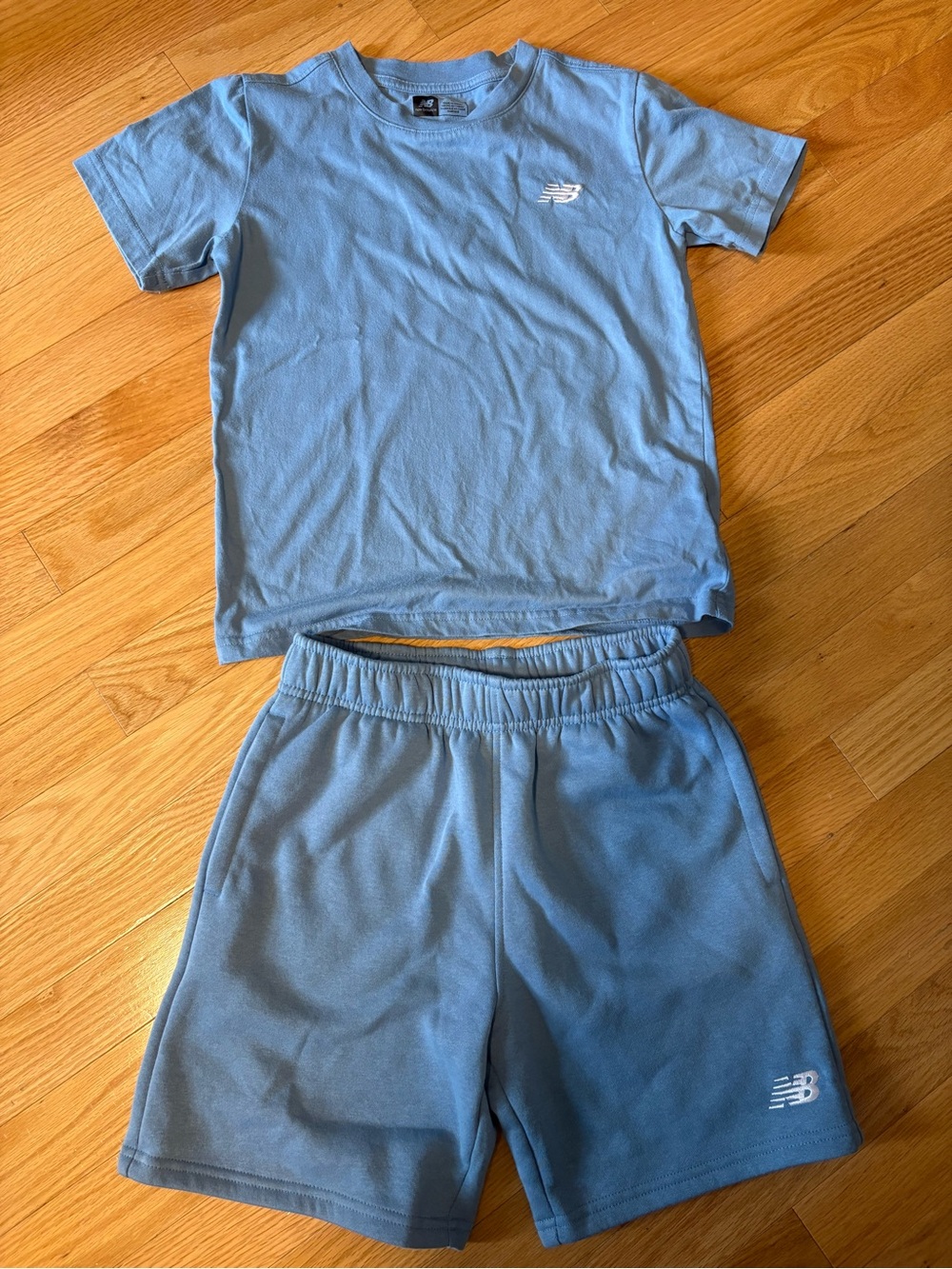 New Balance Youth Sky Blue Tee and Shorts Set Size 12